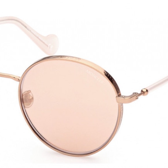 MONCLER ROSE GOLD MIRRORED ROUND UNISEX SUNGLASSES ML 0146-F - Picture 2 of 3
